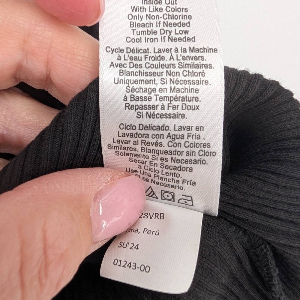 Nation LTD Leticia Ribbed Tank XL Black Organic Pima Cotton‎ Minimalist Capsule - Picture 6 of 9